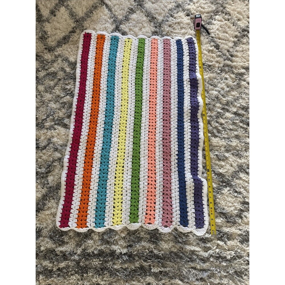 Handmade Multi-Color Baby Blanket 44x30
